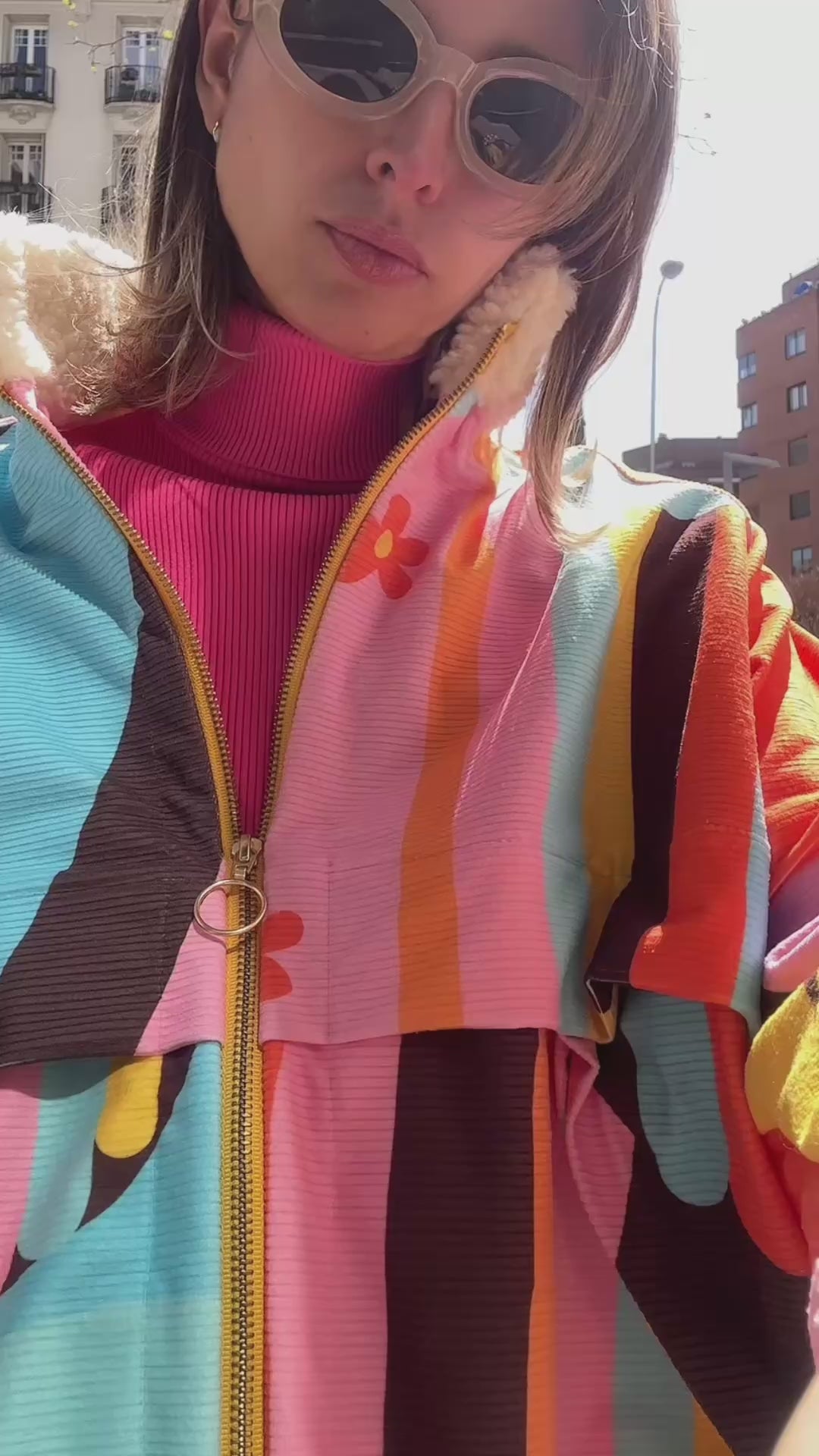 Chaqueta Mondial Rose terracota · Pana suave